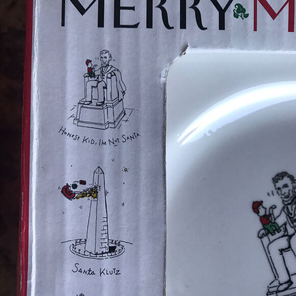 Vintage 1999 Christmas National Monuments 4 Dessert Plate & Mug Cup Set NEW - Picture 10 of 12